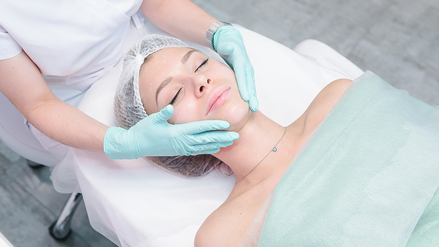 Woman getting a cosmetic dermatology treatment in Melbourne